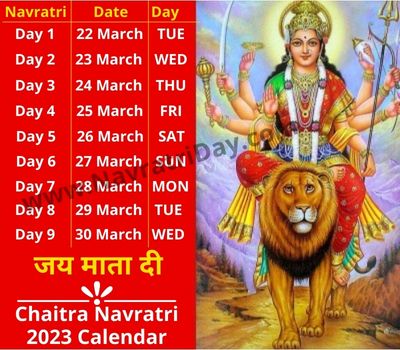 Chaitra Navratri Calendar 2023